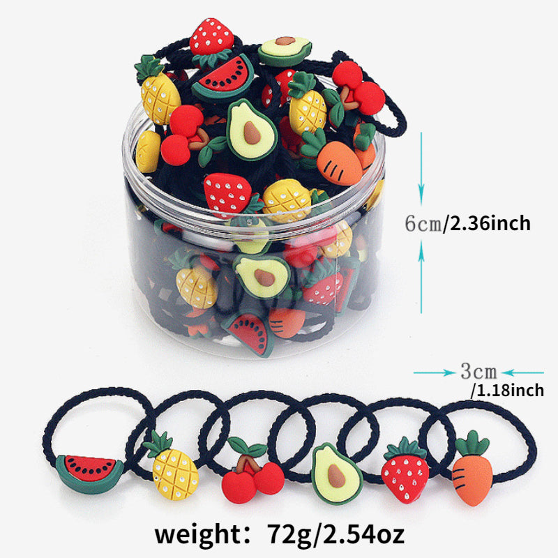 30pcs Flower & Animal Hair Ties Ponytail Holders