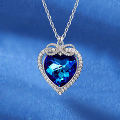 Zirconium Heart Rhinestones Pendant Necklace for Girls