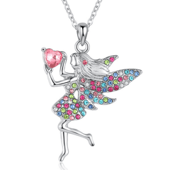 Fairy Zircon Pendant Necklace Charm Jewelry Gift for Girls