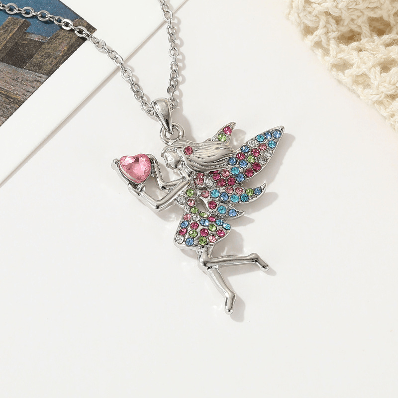 Fairy Zircon Pendant Necklace Charm Jewelry Gift for Girls