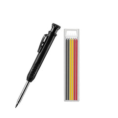 Carpenter Pencil Set with Sharpener 6 Refills Woodwork Tool