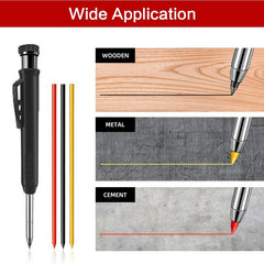 Carpenter Pencil Set with Sharpener 6 Refills Woodwork Tool