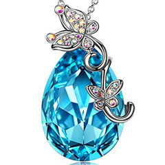 Butterfly Rhinestone Pendant Necklace Decorative Accessories Gift