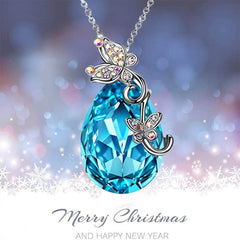 Butterfly Rhinestone Pendant Necklace Decorative Accessories Gift