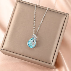 Butterfly Rhinestone Pendant Necklace Decorative Accessories Gift