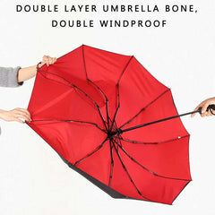 10 Bones Reverse Double Layer Umbrella Automatic Sunscreen Aluminum Alloy Holder