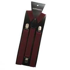 Men's Solid Color Adjustable Y Back Elastic Braces