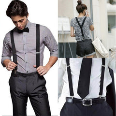 Men's Solid Color Adjustable Y Back Elastic Braces