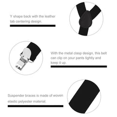 Men's Solid Color Adjustable Y Back Elastic Braces