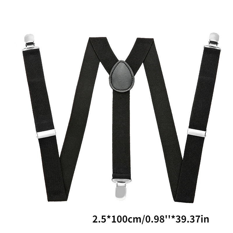 Men's Solid Color Adjustable Y Back Elastic Braces