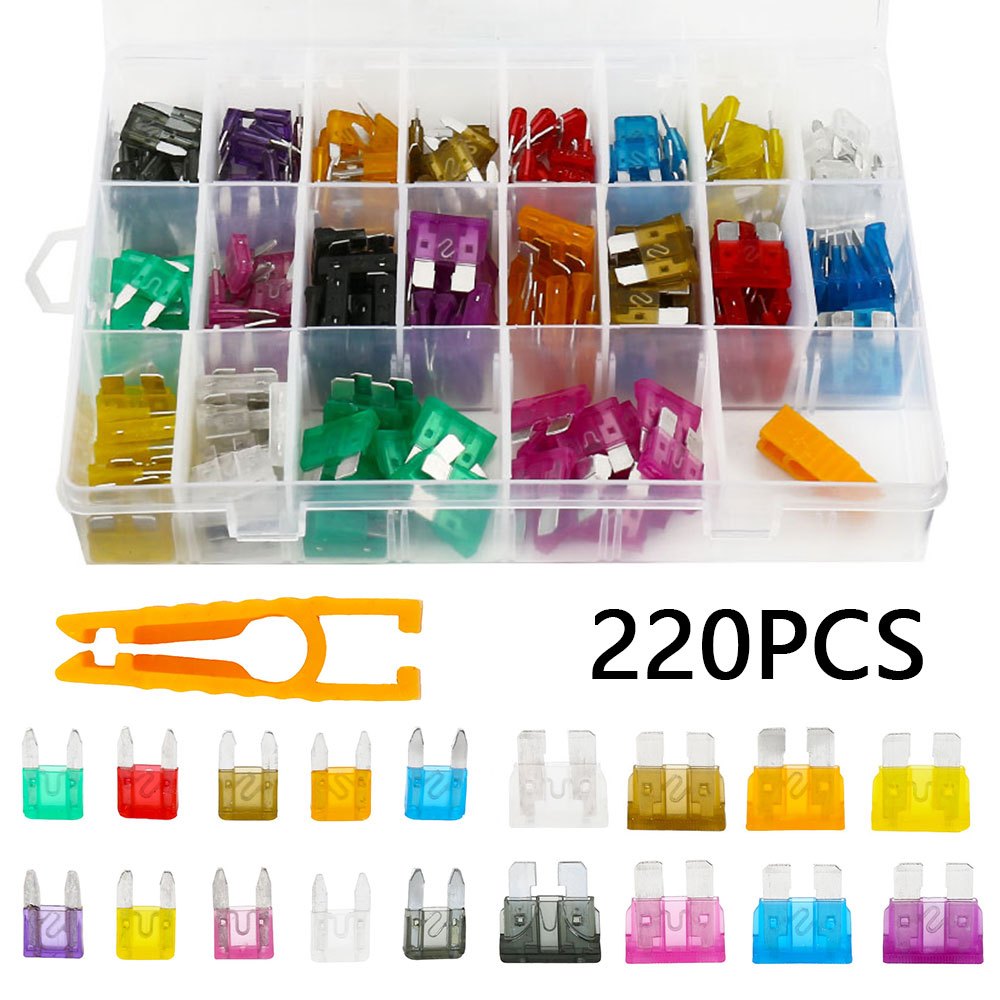 220pc Car Fuse Kit Durable Automotive Fuse Replacement Accessories