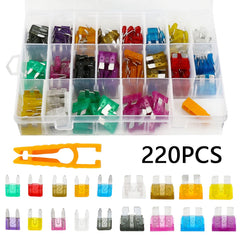 220pc Car Fuse Kit Durable Automotive Fuse Replacement Accessories