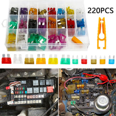 220pc Car Fuse Kit Durable Automotive Fuse Replacement Accessories