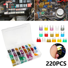 220pc Car Fuse Kit Durable Automotive Fuse Replacement Accessories