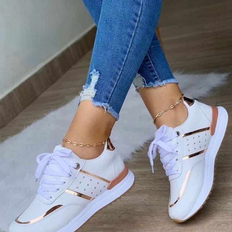 Women's Lace Up Running Shoes with Thick Sole