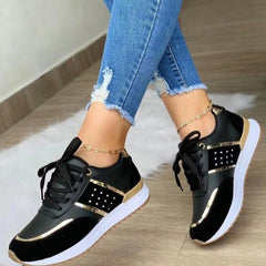 Women's Lace Up Running Shoes with Thick Sole