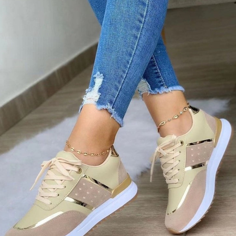 Women's Lace Up Running Shoes with Thick Sole