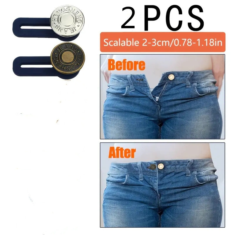 2pcs Adjustable Pants Extender Button Clothing DIY Retractable Button