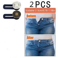 2pcs Adjustable Pants Extender Button Clothing DIY Retractable Button