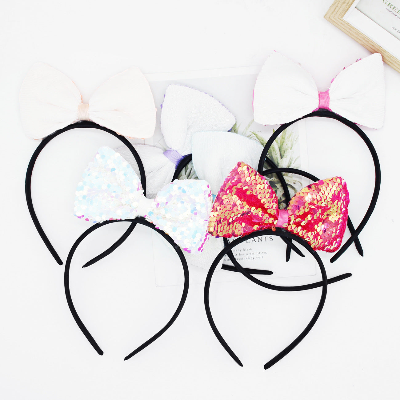 Sequin Bow Headband for Summer Holiday Party