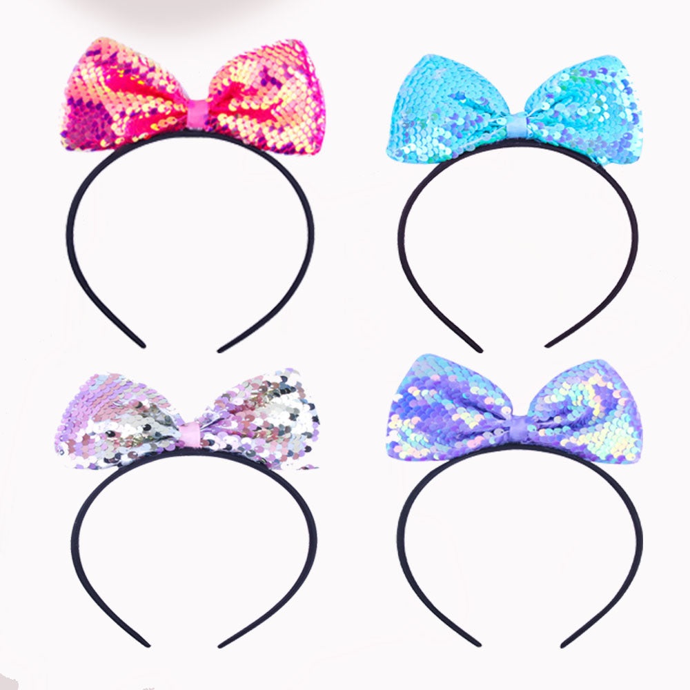 Sequin Bow Headband for Summer Holiday Party