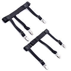 Men's Shirt Stays Adjustable Elastic Shirt Garters with Non-slip Locking Clamps