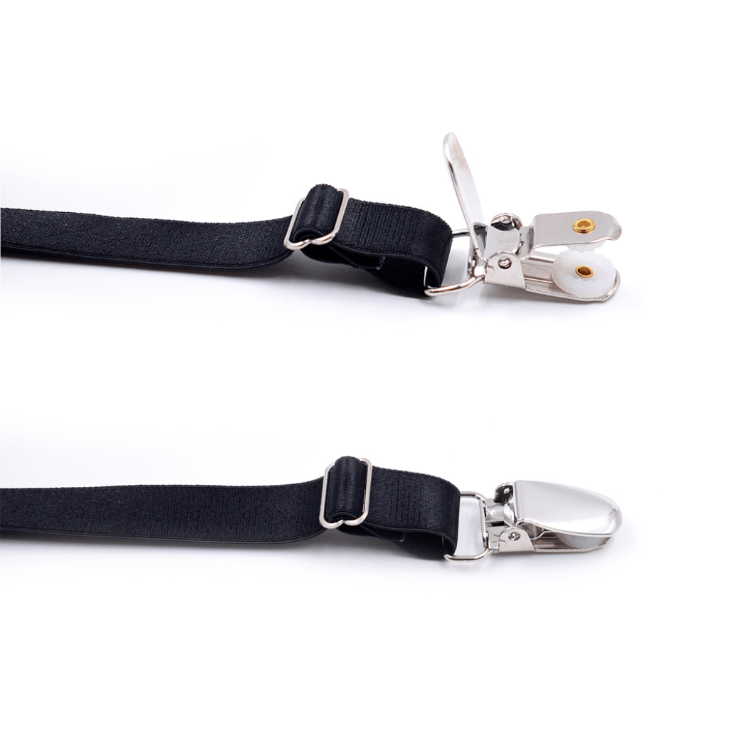 Men's Shirt Stays Adjustable Elastic Shirt Garters with Non-slip Locking Clamps