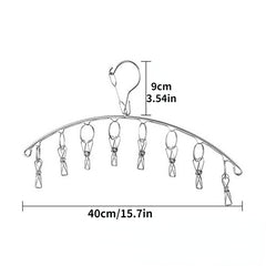 8-Clip Stainless Steel Sock Rack Clothes Drying Rack
