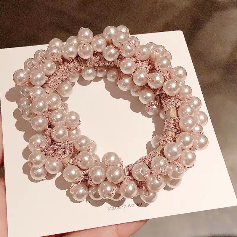 Faux Pearl Style Hair Scrunchie Hairband Elasticated Hairband