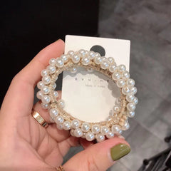 Faux Pearl Style Hair Scrunchie Hairband Elasticated Hairband