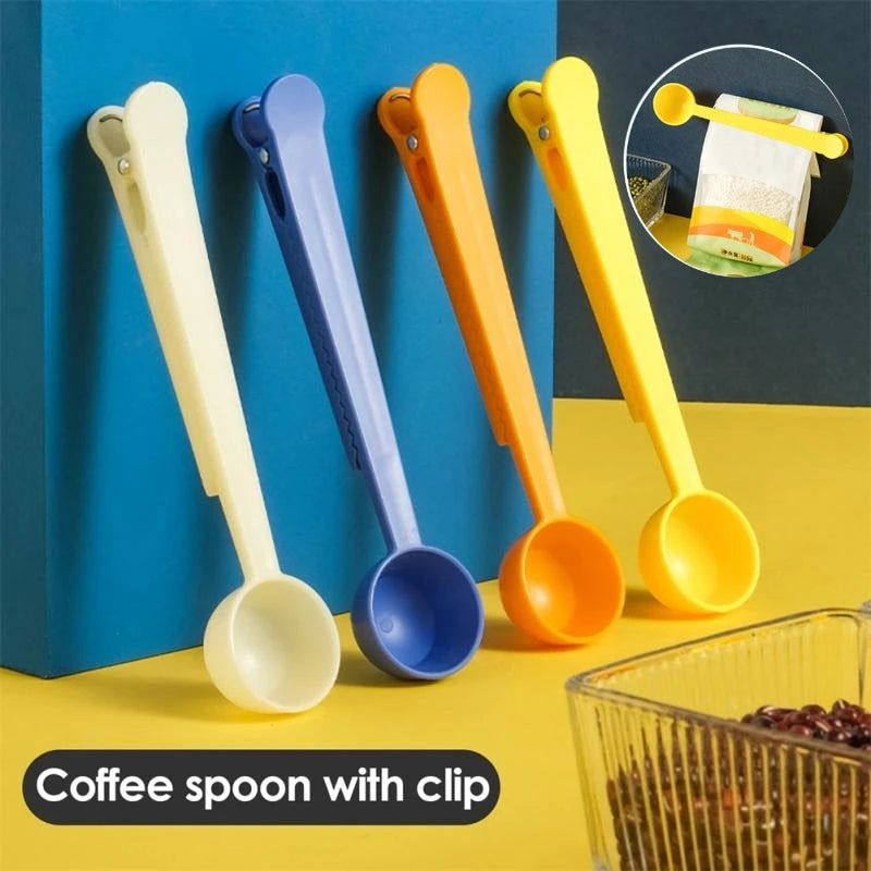 2 In 1 Coffee Spoon Sealing Clip Creative Measuring Scoop