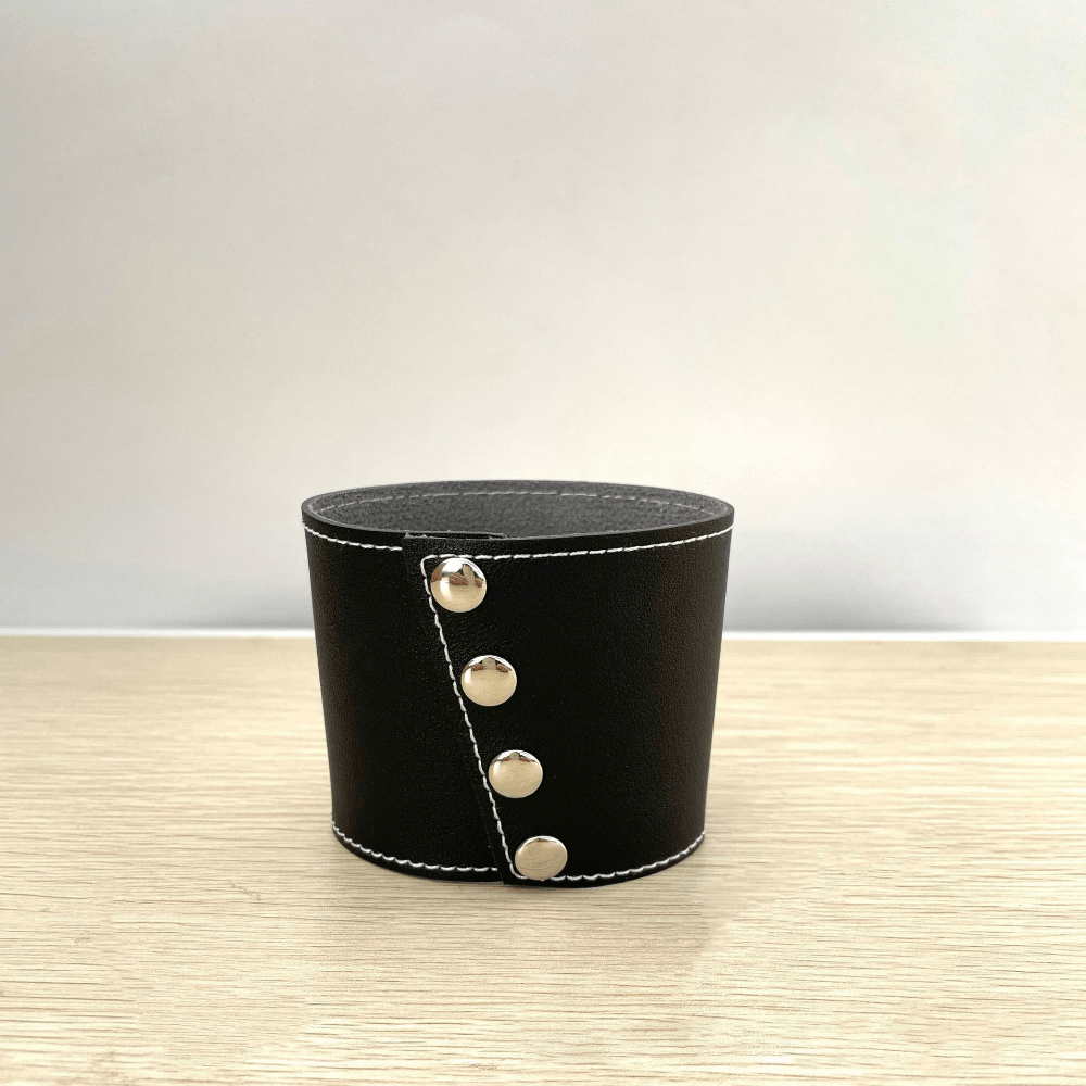 Insulated Non-Slip PU Leather Cup Cover - Reusable & Detachable