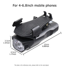 USB Rechargeable Bike Headlight with Phone Holder Horn Waterproof 4000mAH