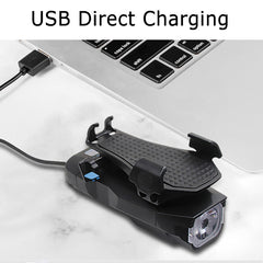 USB Rechargeable Bike Headlight with Phone Holder Horn Waterproof 4000mAH