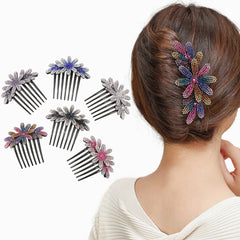 Retro Rhinestone Flower Hair Comb Solid Hair Claw Hair Accessories