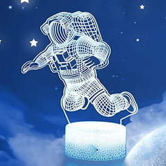 Spaceman 3D Night Light Astronaut Rocket LED Lamp, 16 Colors, Remote Control