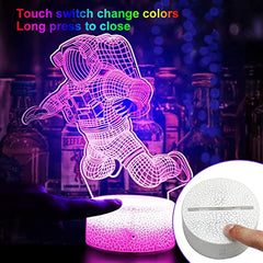 Spaceman 3D Night Light Astronaut Rocket LED Lamp, 16 Colors, Remote Control