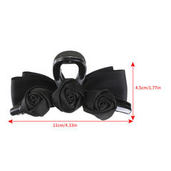Satin Rose Bow Hair Claw Ponytail Clip Hair Accessories
