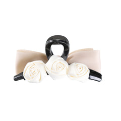 Satin Rose Bow Hair Claw Ponytail Clip Hair Accessories