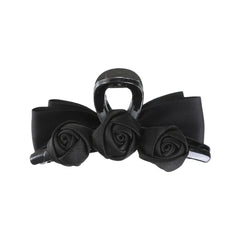Satin Rose Bow Hair Claw Ponytail Clip Hair Accessories