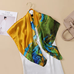 Graphic Bandana Casual Silk Neckerchief Scarf Head Wrap Bag Handle Charm