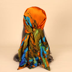 Graphic Bandana Casual Silk Neckerchief Scarf Head Wrap Bag Handle Charm