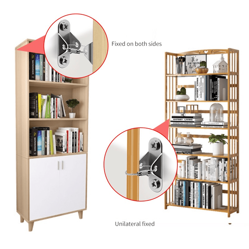Child Safety Anti Tip Straps Kit - Wall Anchor for Earthquake Proof Furniture