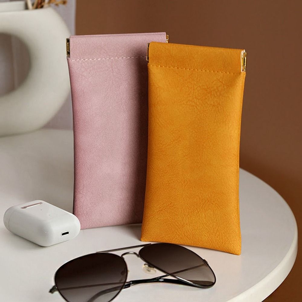 High PU Leather Glasses Case With Belt Waterproof Soft Eyeglass Case