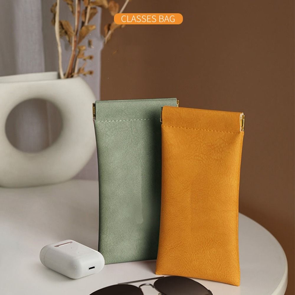High PU Leather Glasses Case With Belt Waterproof Soft Eyeglass Case