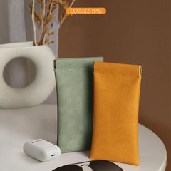 High PU Leather Glasses Case With Belt Waterproof Soft Eyeglass Case