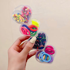 Colorful Hair Ties & Hair Clips Set in Heart Box - Girls Hair Accessories Gift