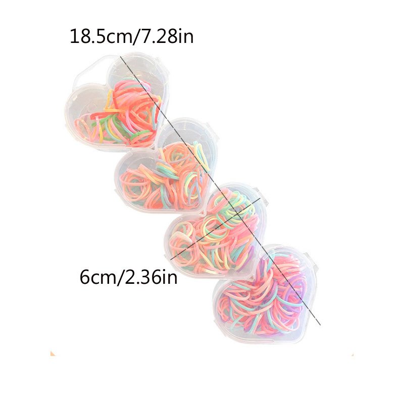 Colorful Hair Ties & Hair Clips Set in Heart Box - Girls Hair Accessories Gift