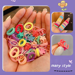 Colorful Hair Ties & Hair Clips Set in Heart Box - Girls Hair Accessories Gift