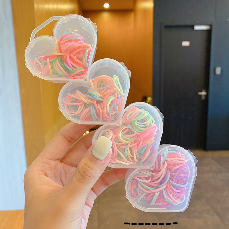 Colorful Hair Ties & Hair Clips Set in Heart Box - Girls Hair Accessories Gift